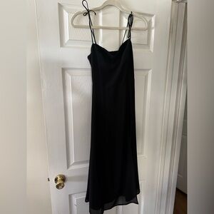Elegant Black Spaghetti Strap Dress